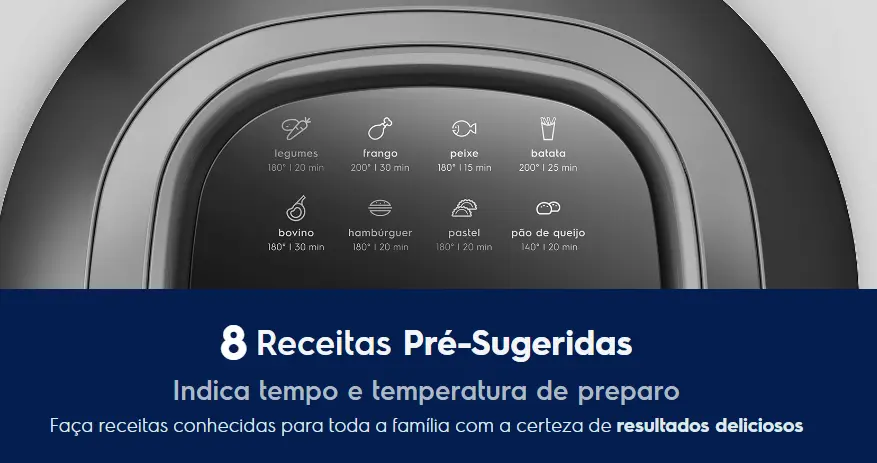 Air Fryer Fritadeira Sem Óleo Elétrica Electrolux 6,5l Family Cesto Removível Com Timer 1700w De Potência Eaf50 Grafite Efficient Por Rita Lobo - Imagem 9