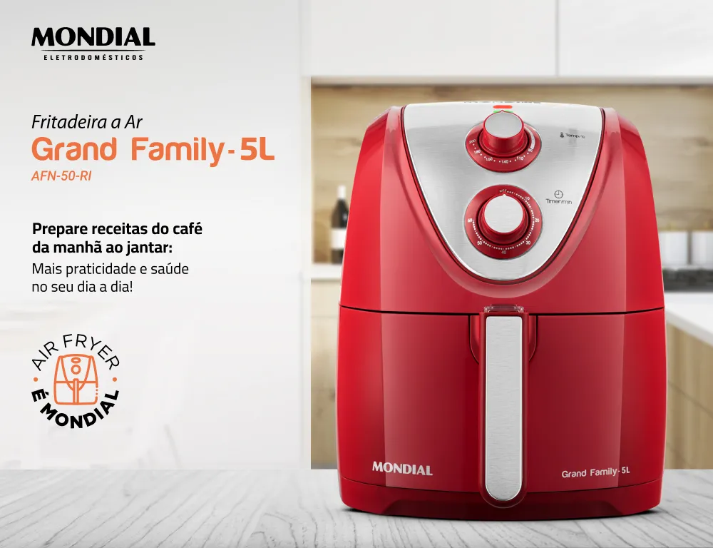 Fritadeira Sem Óleo Air Fryer 5L Mondial 1900W - AFN-50-RI - Imagem 10