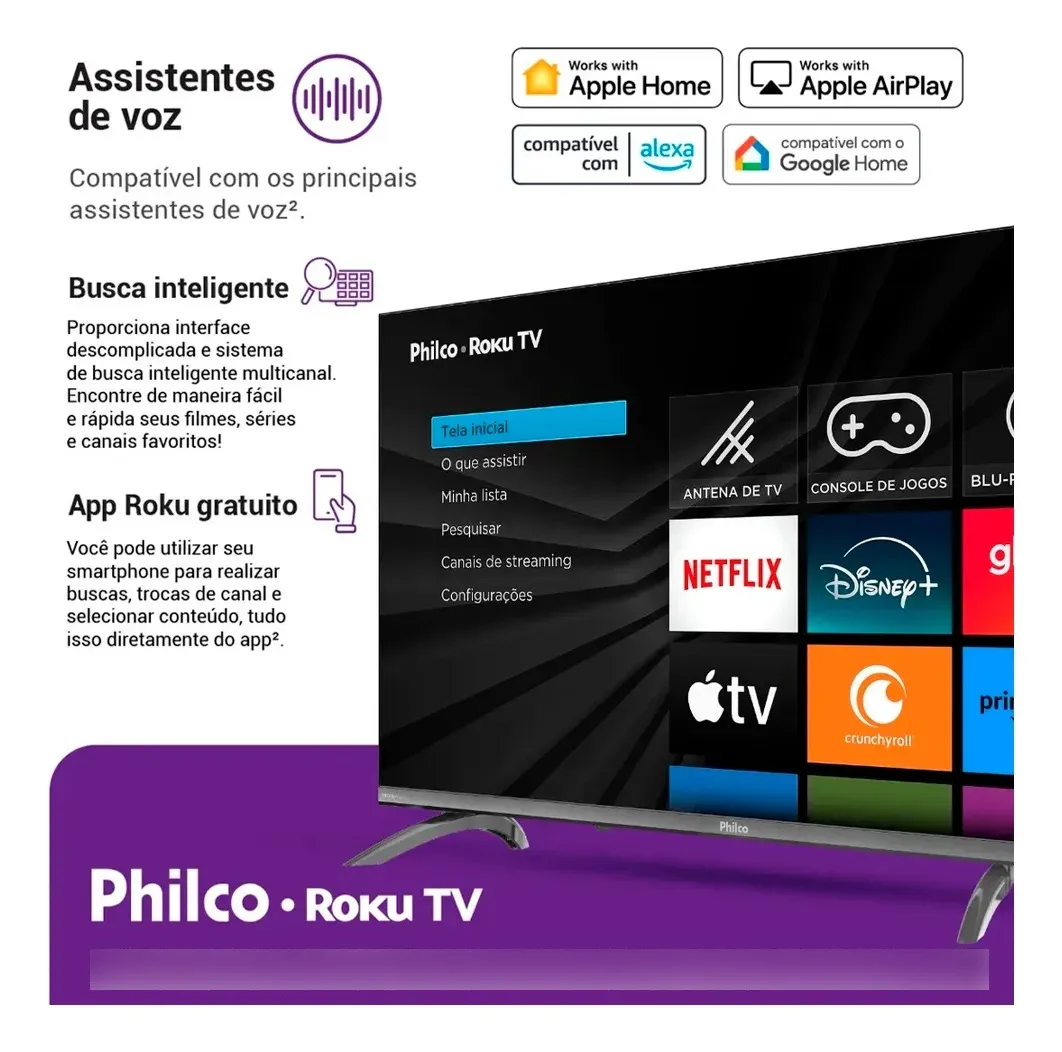 Smart Tv Philco 32'' Hd Led Roku Tv Bivolt Alexa P32crb - Imagem 4