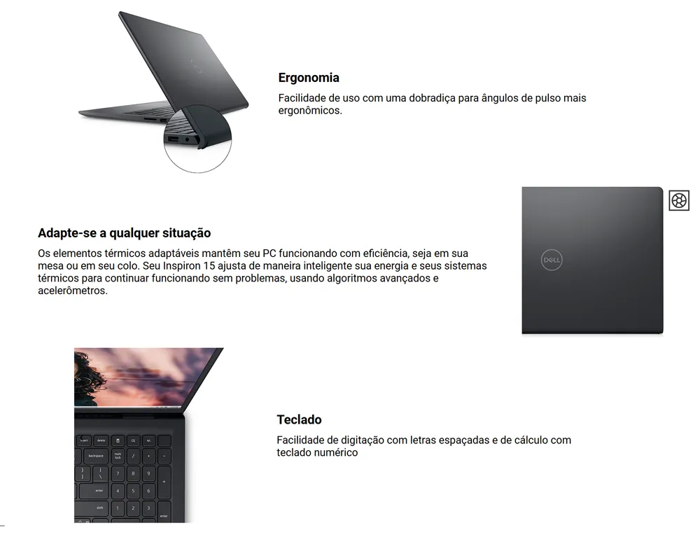 Notebook Dell Inspiron I15-i1300-a60p 15.6 I5 16gb 1tb W11 Preto - Imagem 10