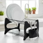 Escorredor de Louças Compacto 13 Pratos Porta Talher Preto Metaltru