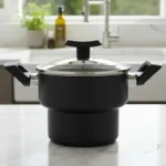 Cuscuzeira Antiaderente Teflon Alumínio Tampa Vidro 14cm