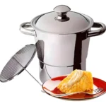 Panela Cuscuzeira para Fogão de Indução Inox Tamanho 16cm 2,5 Litros Cuscuz nordestina Marca TOPHUS