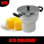 Cuscuzeiro Cinza Rf Shop 16cm Alumínio Antiaderente 1L