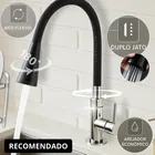 Torneira Gourmet Luxo Flexível Cozinha Bancada 2 Jatos Pia Cor Preto - Marca Camperluz - Imagem 10