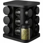 Porta Temperos Giratório 360° 12 Potes Vidro 85ml Tampa Inox Organizador Condimentos Cozinha Suporte Temperos Bancada Mesa Porta Condimento Premium - Imagem 9