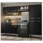 Armário de cozinha modulada completa compacta Emilly pop com armário e balcão cor rustic/preto GREM229002 - Imagem 9