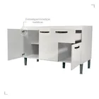 Gabinete de Pia 1,20 Balcão de Cozinha Multiuso 3 Portas Armário de Pia Armário de Cozinha 120x80x52cm Organizador para Pia Cor Branco Ideal para cozinha compacta e área de serviço Porta Panela Branco - Imagem 6