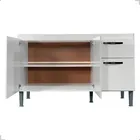 Gabinete de Pia 1,20 Balcão de Cozinha Multiuso 3 Portas Armário de Pia Armário de Cozinha 120x80x52cm Organizador para Pia Cor Branco Ideal para cozinha compacta e área de serviço Porta Panela Branco - Imagem 4