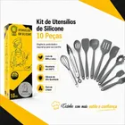 Conjunto Kit Utensílios De Cozinha Silicone X-Matte 10 Peças Não Risca Panela Antiaderente Espátula Concha Escumadeira Resistente Ao Calor Livre BPA Cinza Cinza-escuro - Imagem 9