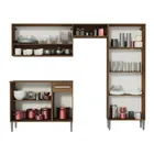 Armário de cozinha modulada completa compacta Emilly pop com armário e balcão cor rustic/preto GREM229002 - Imagem 7