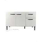Gabinete de Pia 1,20 Balcão de Cozinha Multiuso 3 Portas Armário de Pia Armário de Cozinha 120x80x52cm Organizador para Pia Cor Branco Ideal para cozinha compacta e área de serviço Porta Panela Branco - Imagem 5