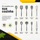 Conjunto Kit Utensílios De Cozinha Silicone X-Matte 10 Peças Não Risca Panela Antiaderente Espátula Concha Escumadeira Resistente Ao Calor Livre BPA Cinza Cinza-escuro - Imagem 7