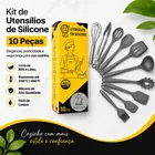 Conjunto Kit Utensílios De Cozinha Silicone X-Matte 10 Peças Não Risca Panela Antiaderente Espátula Concha Escumadeira Resistente Ao Calor Livre BPA Cinza Cinza-escuro - Imagem 5