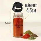 Porta Temperos Giratório 360° 12 Potes Vidro 85ml Tampa Inox Organizador Condimentos Cozinha Suporte Temperos Bancada Mesa Porta Condimento Premium - Imagem 7